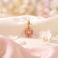 Clover Pink Gemstone 18KT Pendant