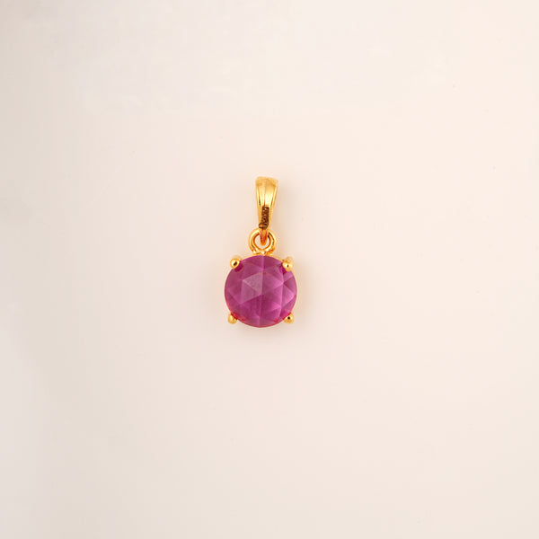 Solitaire Purple Gemstone 18KT Pendant