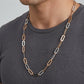 18kt Bold Oval Paperclip Dual-Tone Gold Chain for Men