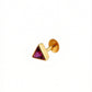 18Kt Gold Triangle Ruby Single Stud Earring for Men