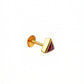 18Kt Gold Triangle Ruby Single Stud Earring for Men