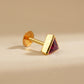 18Kt Gold Triangle Ruby Single Stud Earring for Men