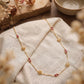 Pink Gemstone Flower Station 18KT Necklace