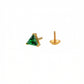 18Kt Gold Triangle Emerald Single Stud Earring for Men