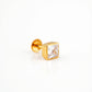 18Kt Gold Square Stone Single Stud Earring for Men