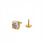 18Kt Gold Square Stone Single Stud Earring for Men