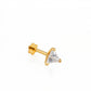 18Kt Gold Triangle Stone Single Stud Earring for Men
