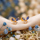 Blue Butterfly 18KT Stud Earrings