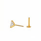 18Kt Gold Triangle Stone Single Stud Earring for Men
