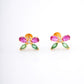 Multicolour Butterfly 18KT Stud Earrings
