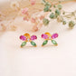 Multicolour Butterfly 18KT Stud Earrings