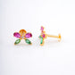 Multicolour Butterfly 18KT Stud Earrings