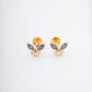 18KT Gold Stud Party Wear Earrings with Gemstones