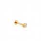 18Kt Gold White stone Single Stud Earring for Men