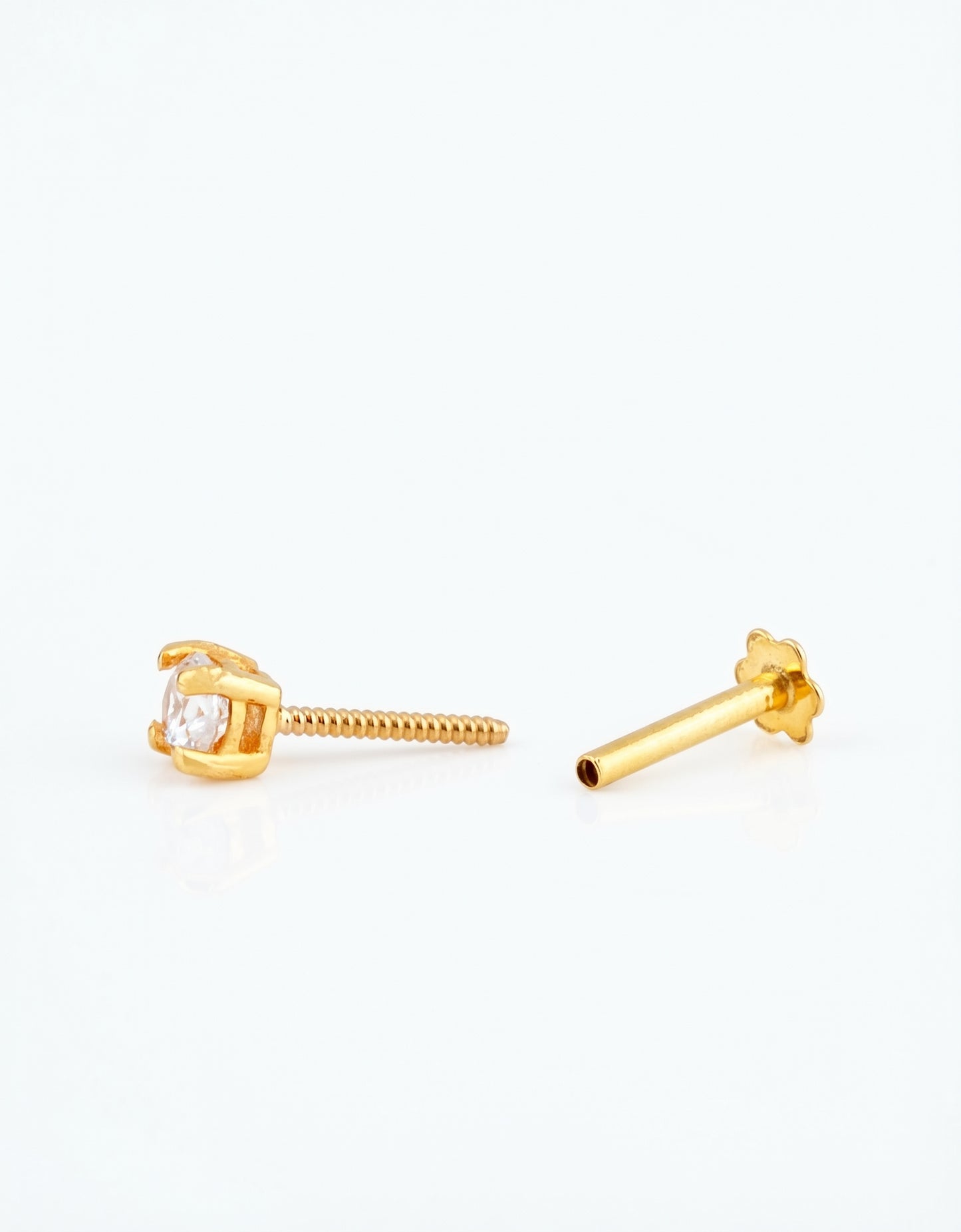 18Kt Gold Single Stone Stud Earring for Men