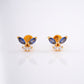 18KT Blue Gemstone Butterfly Stud Earrings