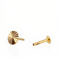 18Kt Gold Round Cut Single Stud Earring for Men