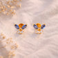 18KT Gold Gemstones Stud Earrings