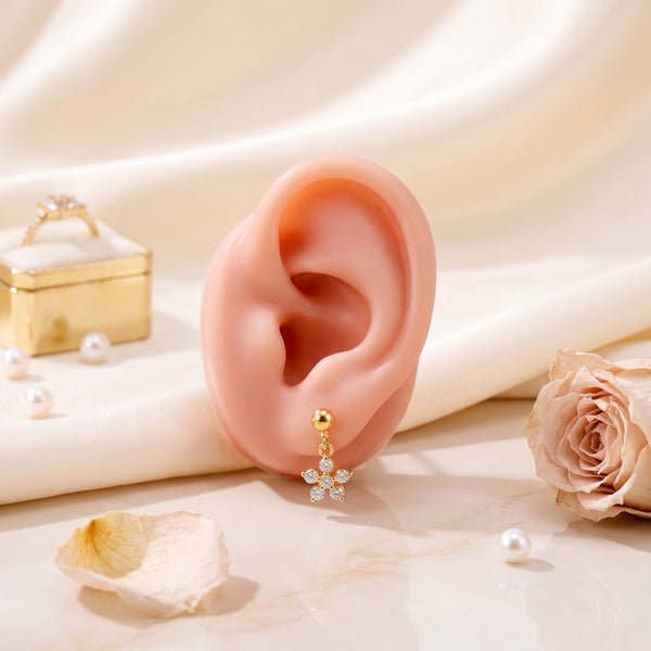 Star Petal Charm 18KT Cartilage Stud