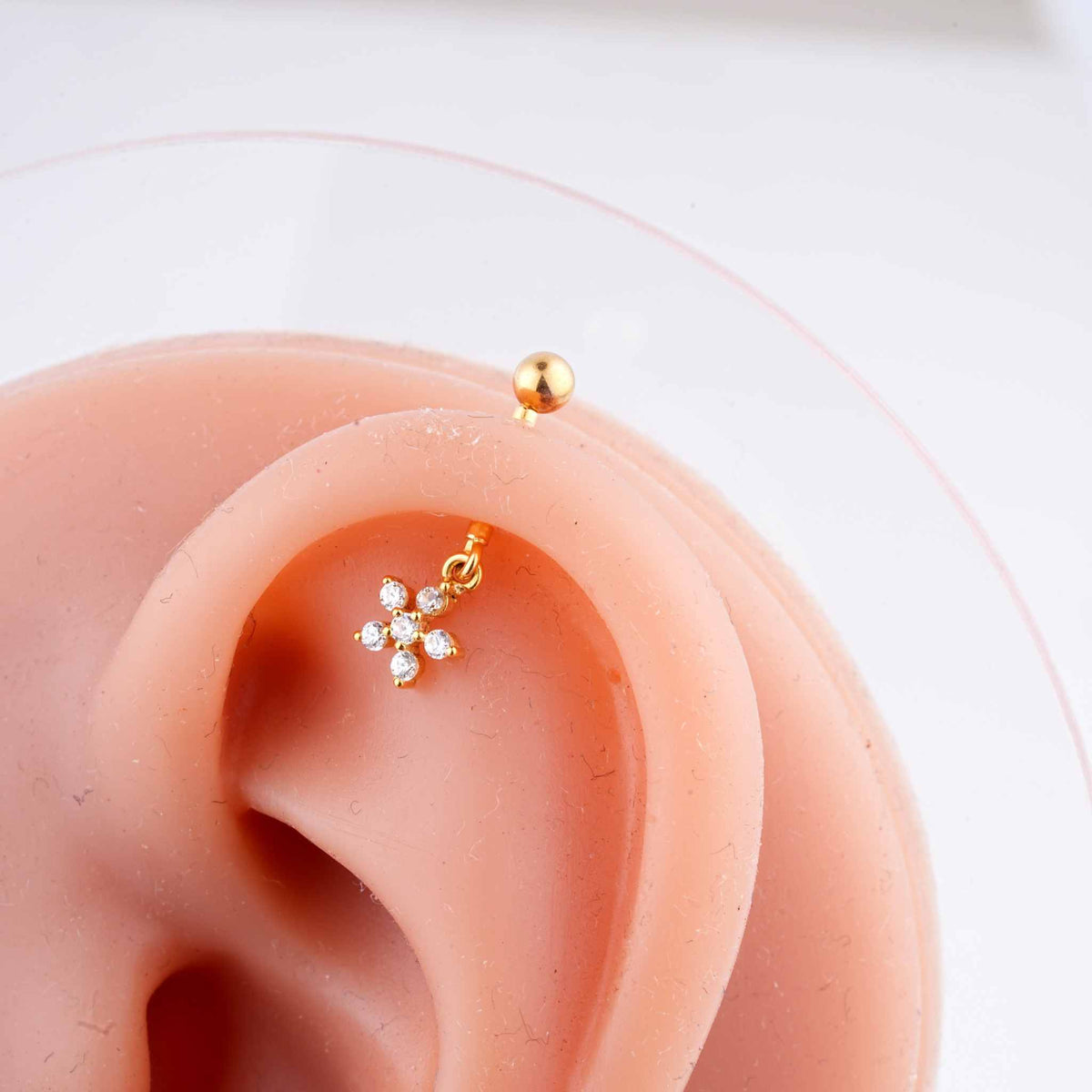 Star Petal Charm 18KT Cartilage Stud