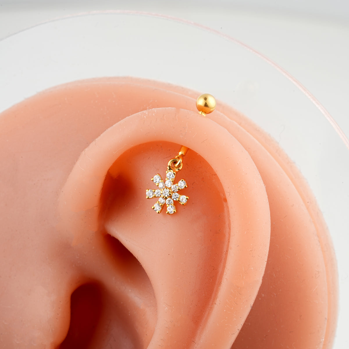 Sunburst Charm 18KT Cartilage Stud
