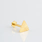18Kt Gold Triangle Cut Single Stud Earring for Men