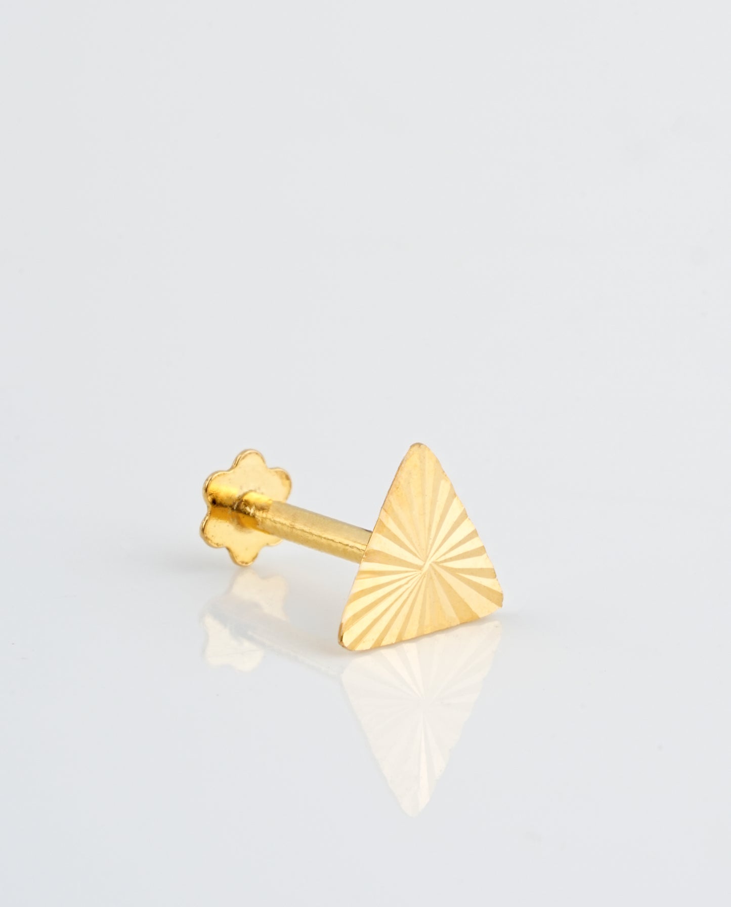 18Kt Gold Triangle Cut Single Stud Earring for Men
