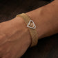P Initial Diamond 18kt Rose Gold Mesh Bracelet for Men