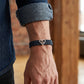 Z Initial Diamond 18kt Rose Gold Blue Mesh Bracelet for Men