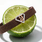 F Initial Diamond 18kt Rose Gold Brown Mesh Bracelet for Men
