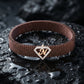 N Initial Diamond 18kt Rose Gold Mesh Bracelet for Men