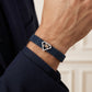 M Initial Diamond 18kt Rose Gold Mesh Bracelet for Men