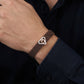 Q Initial Diamond 18kt Rose Gold Mesh Bracelet for Men