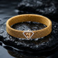 Y Initial Diamond 18kt Rose Gold Mesh Bracelet for Men
