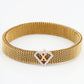 X Initial Diamond 18kt Rose Gold Mesh Bracelet for Men