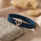 J Initial Diamond 18kt Rose Gold Blue Mesh Bracelet for Men