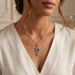 18KT Gold Green Stone Diamond Pendant For Women