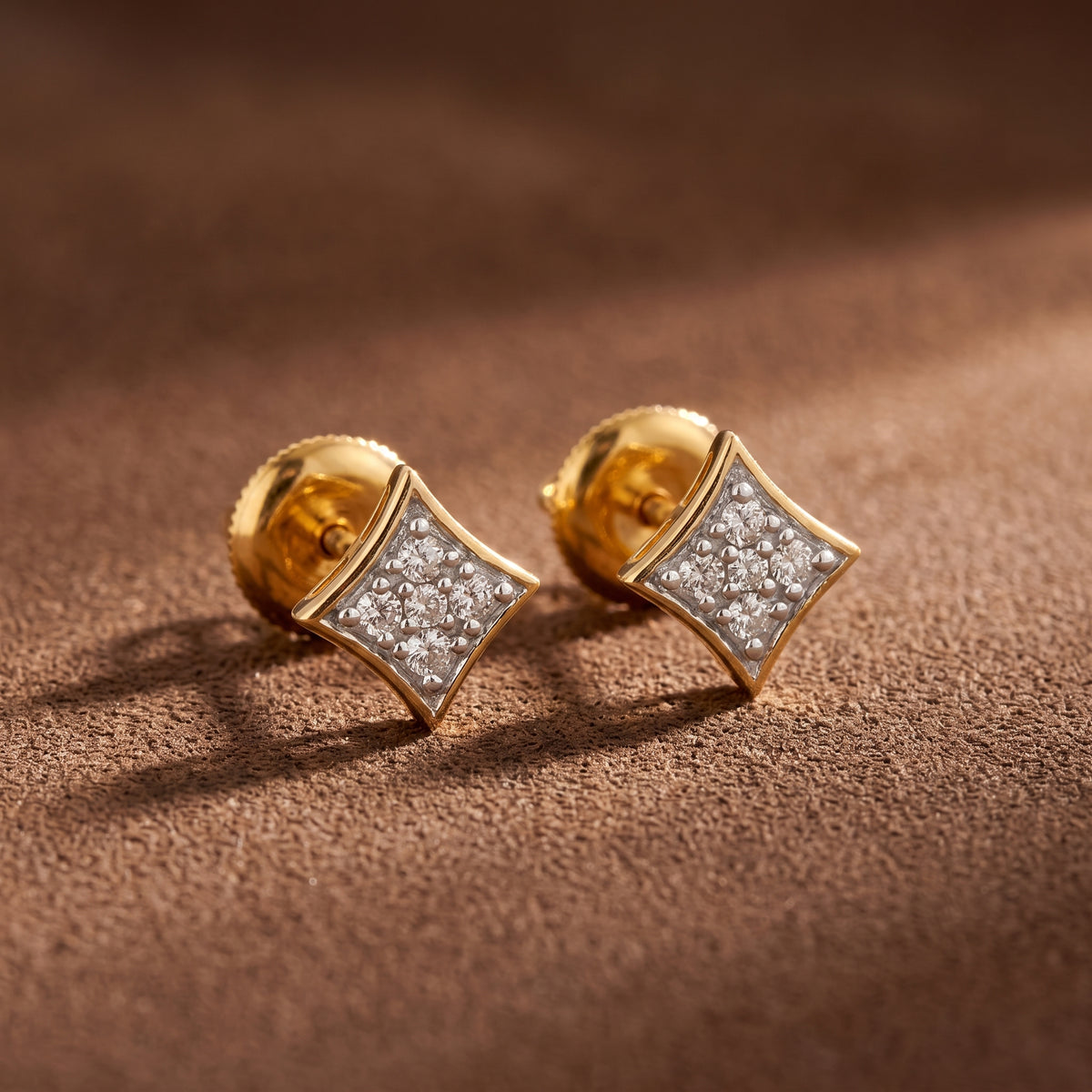 Kite Shape Diamond 18KT Stud Earrings