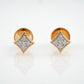 18KT gold diamond stud earrings in a kite shape
