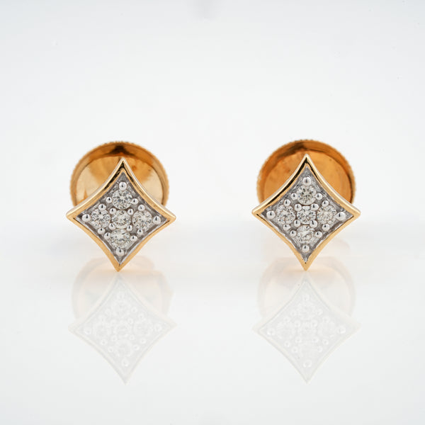 Kite Shape Diamond 18KT Stud Earrings