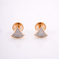 18KT Fan Shape Diamond Studs Earrings