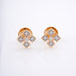 Cross Motif Diamond 18KT Stud Earrings