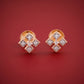 18KT rose gold diamond stud earrings in a cross motif