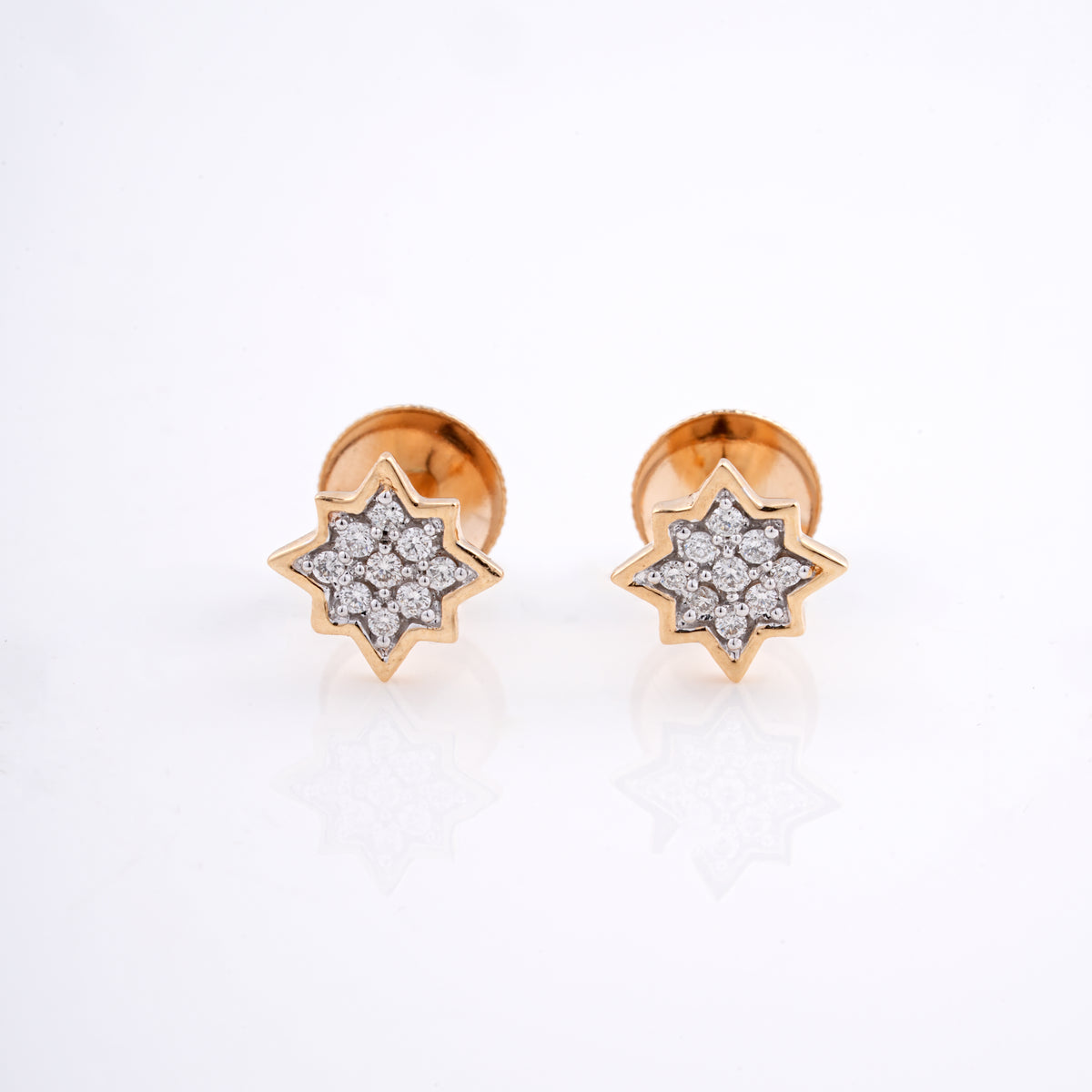 Star Cluster 18KT Diamond Earrings for Women