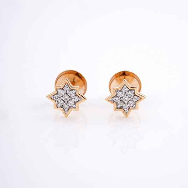 Star Cluster 18KT Diamond Earrings for Women