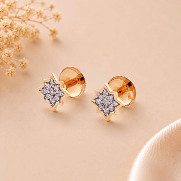 Star Cluster 18KT Diamond Earrings for Women