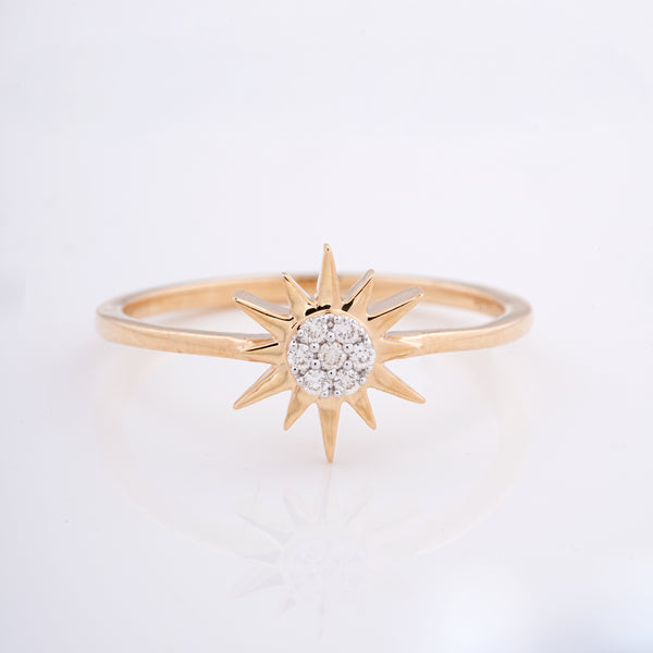 Sunburst Diamond 18KT Daily Wear Ring for Women