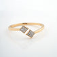 18KT Twin Fan Diamond Party Wear Ring