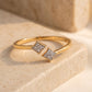 18KT Twin Fan Diamond Party Wear Ring