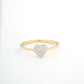 18KT Pave Heart Diamond Ring For Women